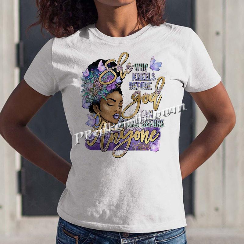Best Sale Afro Lady Heat Transfer Printing Iron on Who Kneels Before ...