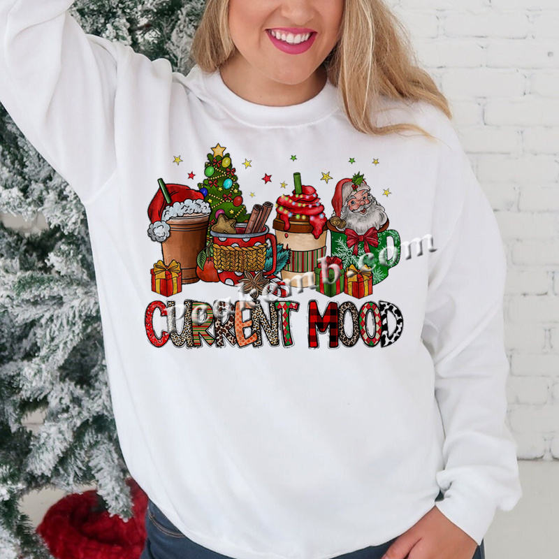 wholesale Hot Sale Christmas Gilf Heat Transfer Printing for T-shirt ...