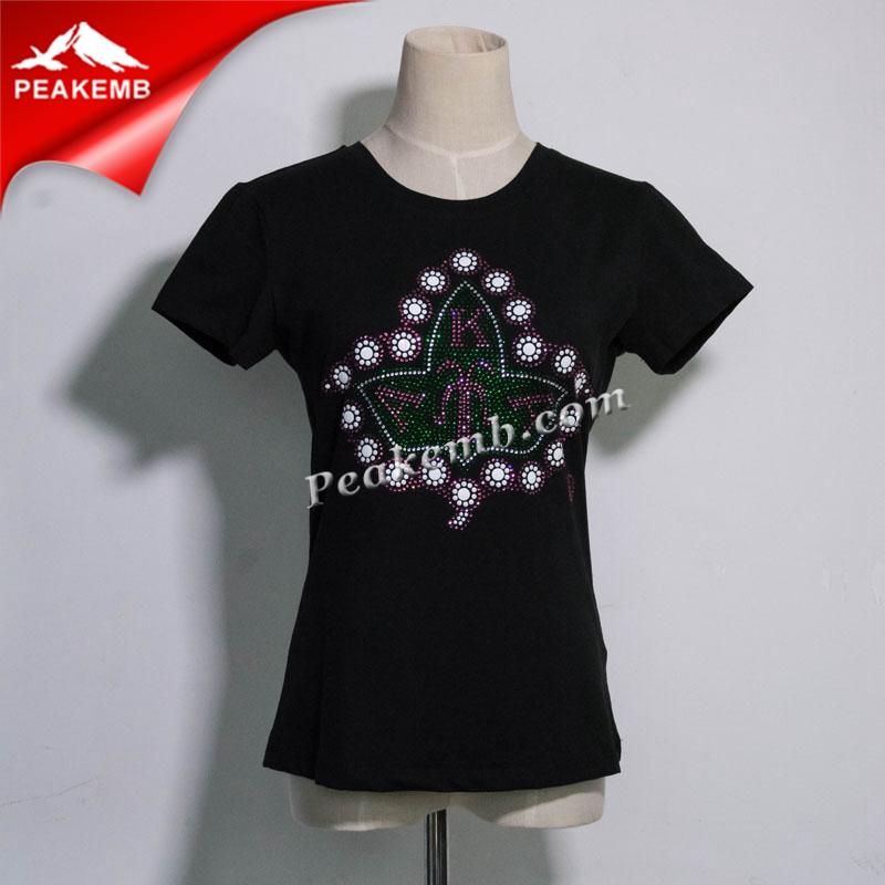 wholesale AKA Sorority Rhinestone T-Shirt Black 3 wholesale AKA Sorority Rhinestone T-Shirt Black