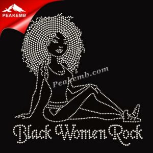 wholesale Black Woman Rock Flatback Rhineston …