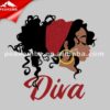Glitter Delta Afro Iron On Pu