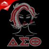wholesale Glitter Transfers Delta Sigma Theta afro Templates Hotfix Transfer For T-shirt 1 Glitter Transfers Delta Sigma Theta afro
