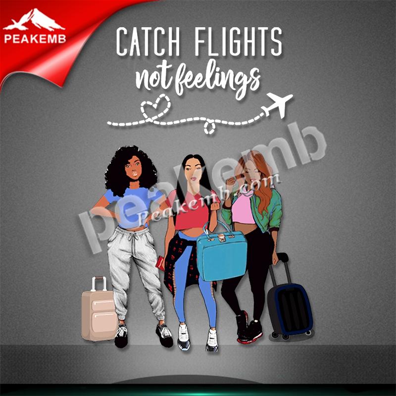 wholesale catch flights not feelings black afro girl vinyl tshirt 6 wholesale catch flights not feelings black afro girl vinyl tshirt - Image 4