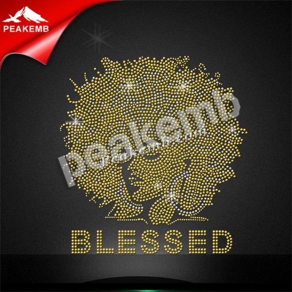 wholesale Blessed Afro Shirt and Vest Hotfix Iron On Rhinestone Transfer 5 wholesale Blessed Afro Shirt and Vest Hotfix Iron On Rhinestone Transfer - Image 3