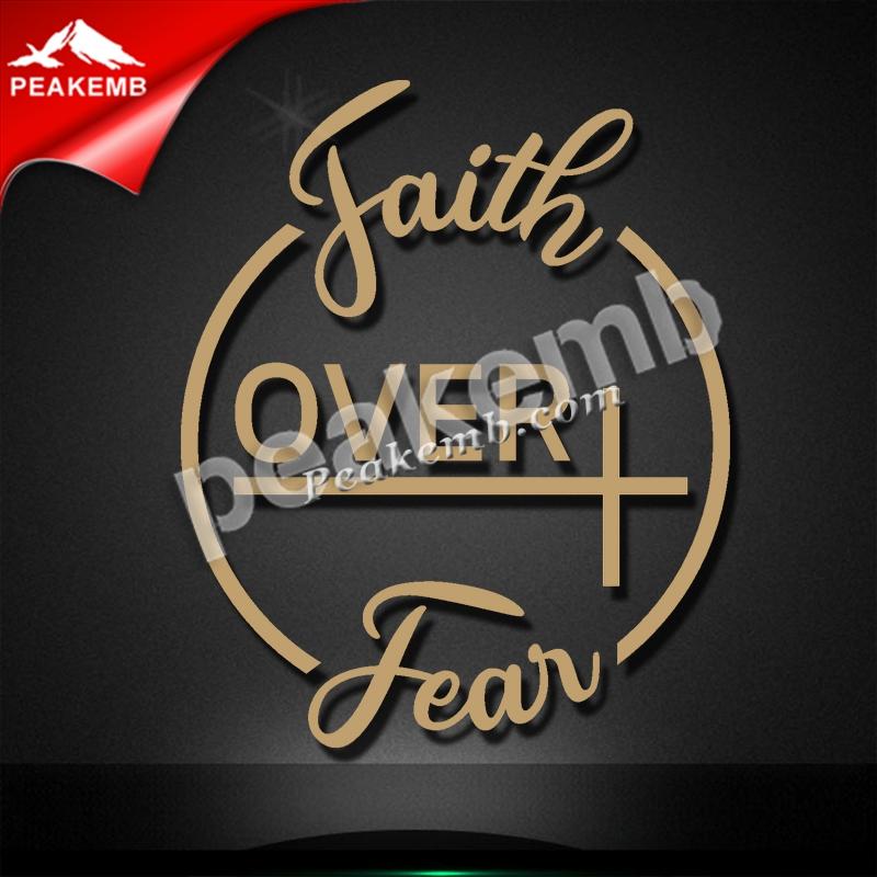 wholesale Gold Metallic Vinyl Heat Transfer Faith over Fear Hot fix Religion Transfer for Cloth 5 wholesale Gold Metallic Vinyl Heat Transfer Faith over Fear Hot fix Religion Transfer for Cloth - Image 3