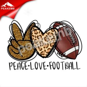 Peace love football Hot Fix Printing Transfer …