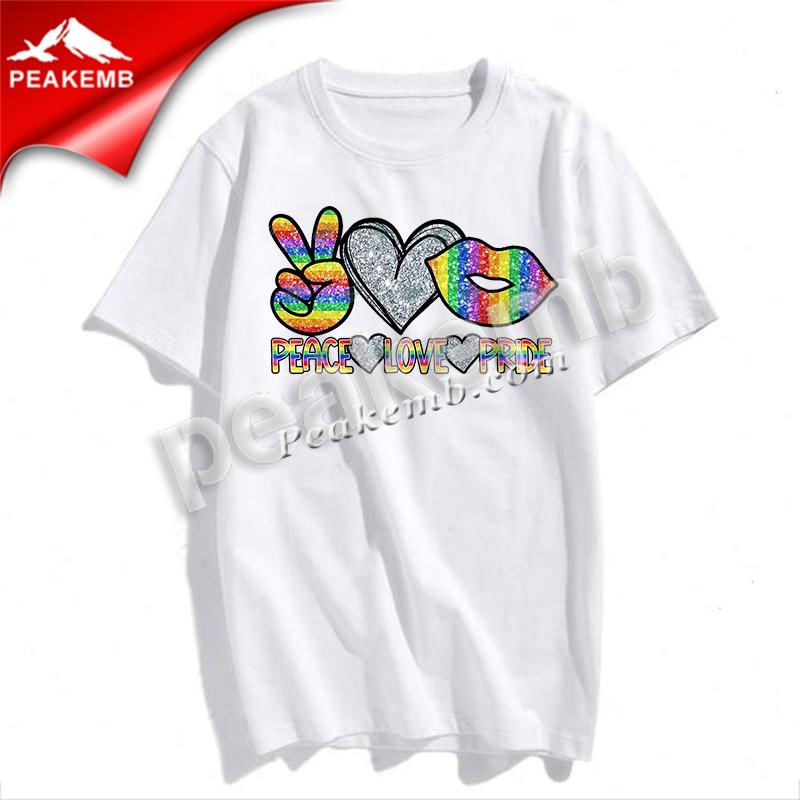 wholesale Printing Glitter Vinyl Peace Love Pride Iron On Heat Transfer Sticker For Tees 5 wholesale Printing Glitter Vinyl Peace Love Pride Iron On Heat Transfer Sticker For Tees - Image 3