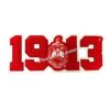 wholesale factory supply red 1913 sorority custom design heat press chenille patches For Clothing 1 H93e736ee46804da9b0db95929492116fh
