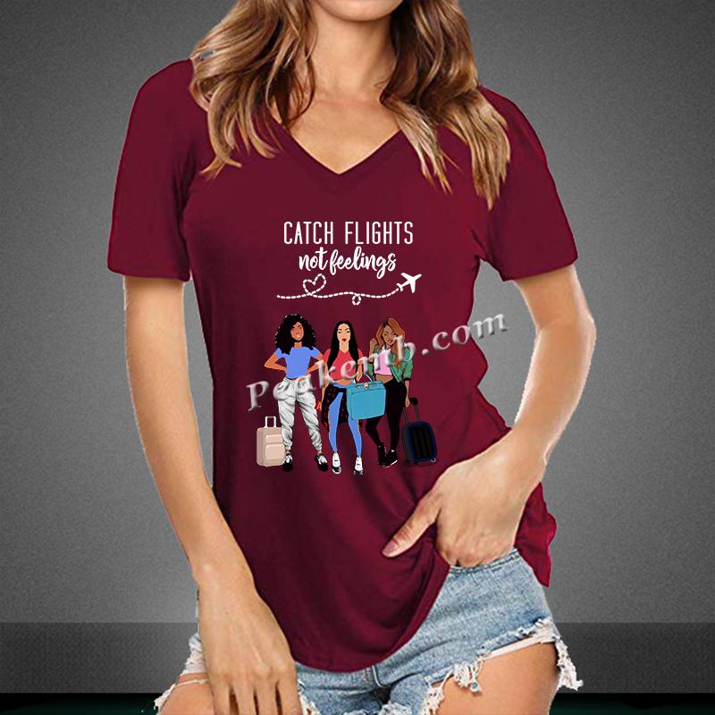 wholesale catch flights not feelings black afro girl vinyl tshirt 5 wholesale catch flights not feelings black afro girl vinyl tshirt - Image 3