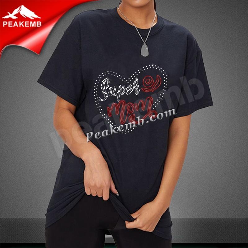 wholesale Iron on Rhinestone Design Super Mom Heat Transfer For T-shirt 5 wholesale Iron on Rhinestone Design Super Mom Heat Transfer For T-shirt - Image 3