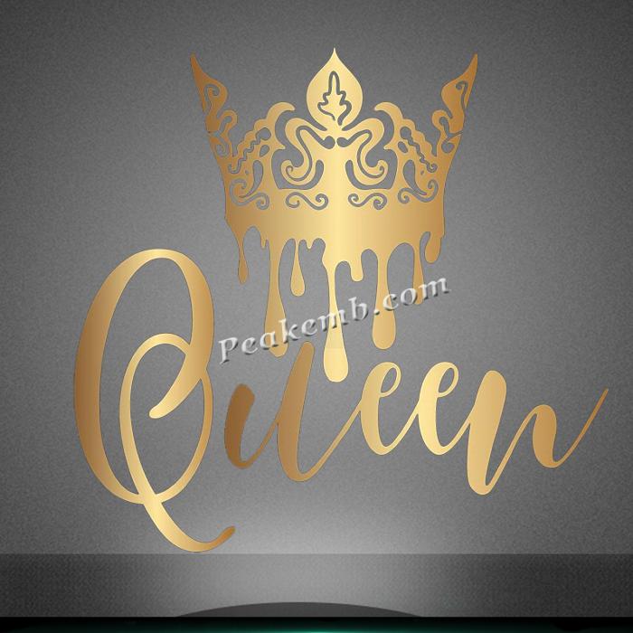 wholesale Custom metal vinyl stickers decals crown queen pattern iron on transfer printing for t shirt 5 wholesale Custom metal vinyl stickers decals crown queen pattern iron on transfer printing for t shirt - Image 3