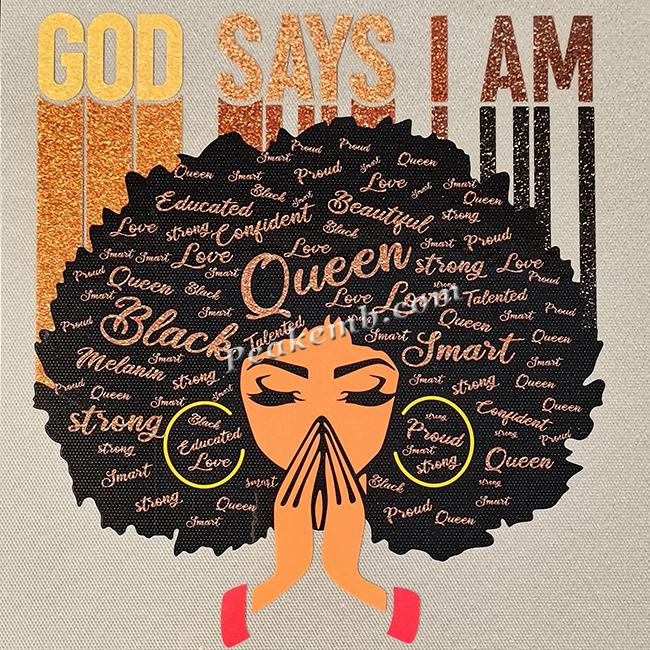 wholesale Custom Vinyl design i am a strong melanin queen iron on pu patterns for clothing 4 wholesale Custom Vinyl design i am a strong melanin queen iron on pu patterns for clothing - Image 2