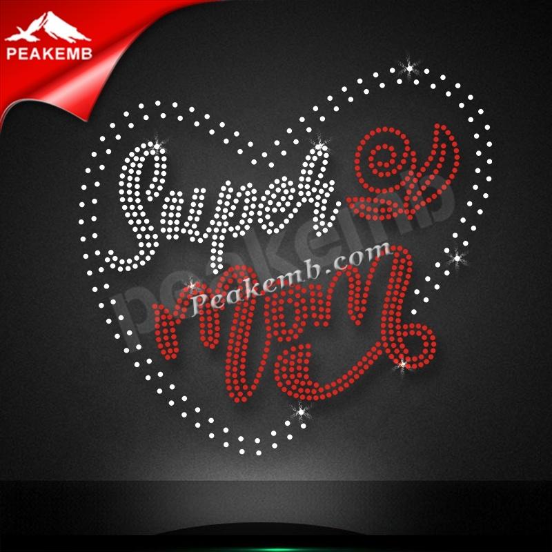 wholesale Iron on Rhinestone Design Super Mom Heat Transfer For T-shirt 6 wholesale Iron on Rhinestone Design Super Mom Heat Transfer For T-shirt - Image 4