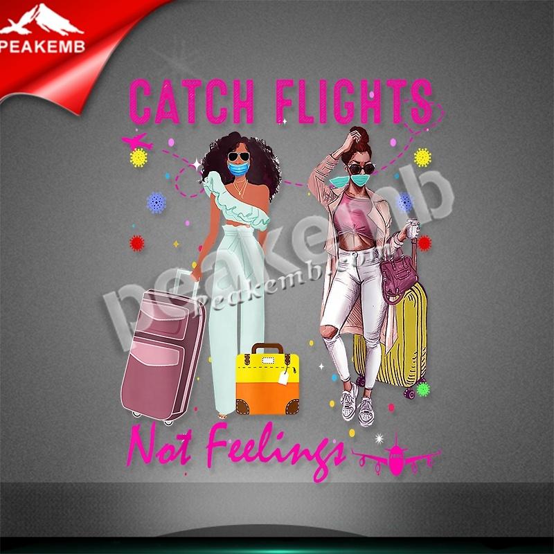 wholesale Custom Heat Transfer Design Girls Trip Catch Flights Printing T-shirt Vinyl 6 wholesale Custom Heat Transfer Design Girls Trip Catch Flights Printing T-shirt Vinyl - Image 4
