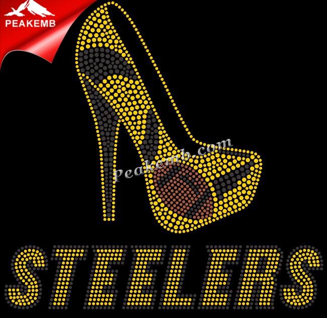 wholesale High Heeled Shoes Rhinestone Transfer Steelers for Football Team 3 wholesale High Heeled Shoes Rhinestone Transfer Steelers for Football Team