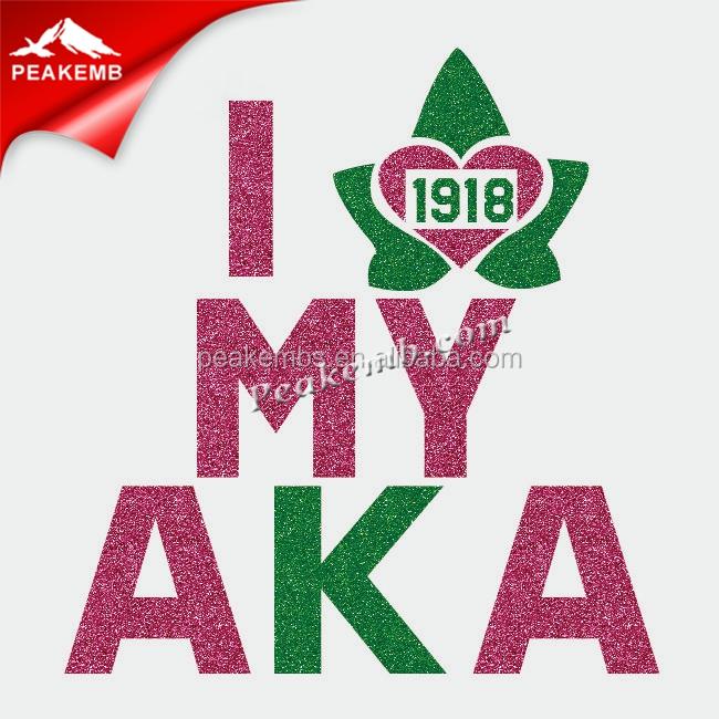 wholesale Hotfix Greek Sorority I Love AKA glitter rhinestone transfer 3 wholesale Hotfix Greek Sorority I Love AKA glitter rhinestone transfer