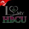 wholesale Iron On I Love My HBCU Motifs Pink&Green Ivy Rhinestone AKA Transfers 2 Iron On I Love My HBCU