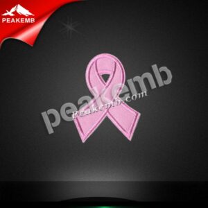Pink ribbon custom iron on embroidered patche …