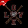 Wholesale Hotfix Rhinestone Transfers Crystal BASEBALL