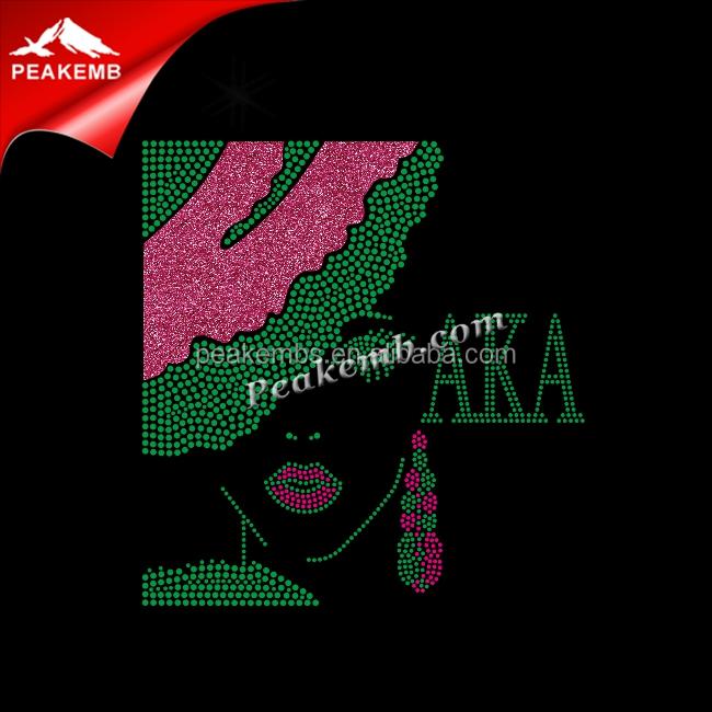 wholesale AKA Afro Girl Crystal Strass Rhinestone Hotfx Iron on Applique 3 wholesale AKA Afro Girl Crystal Strass Rhinestone Hotfx Iron on Applique