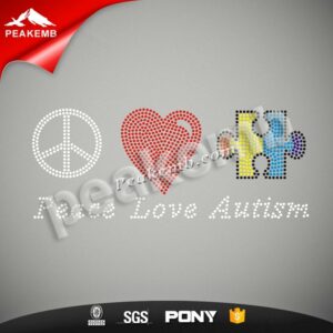 wholesale Bling Peace Love Autism R &hellip;
