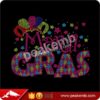 wholesale Colorful rhinestone transfer mardi gras design iron on garments 1 Colorful rhinestone transfer mardi gras design