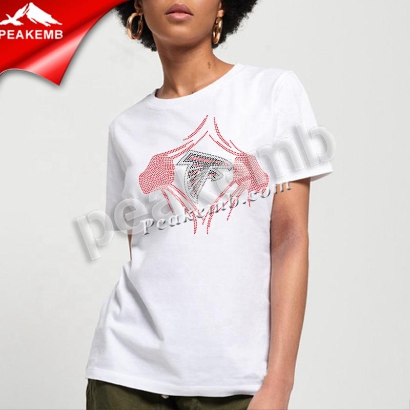 wholesale Custom Heat Transfer Printing Rhinestone Football Team T-shirt Design 5 wholesale Custom Heat Transfer Printing Rhinestone Football Team T-shirt Design - Image 3