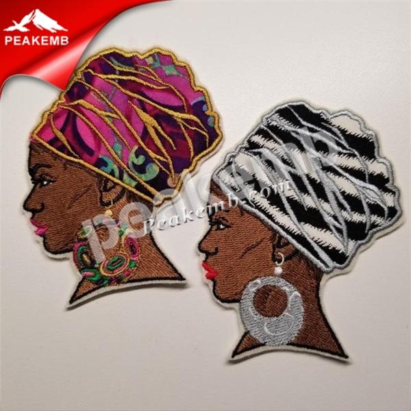 wholesale Tall Head Wrap Embroidered Afro Lady with Applique African American patches Black Girl iron on Patches 3 wholesale Tall Head Wrap Embroidered Afro Lady with Applique African American patches Black Girl iron on Patches