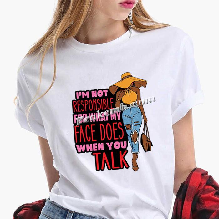 wholesale New arrival 2021 not responsible for what my face does afro girl printable vinyl heat transfer stickers 5 wholesale New arrival 2021 not responsible for what my face does afro girl printable vinyl heat transfer stickers - Image 3