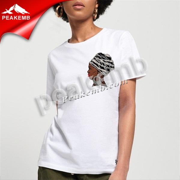 wholesale Tall Head Wrap Embroidered Afro Lady with Applique African American patches Black Girl iron on Patches 5 wholesale Tall Head Wrap Embroidered Afro Lady with Applique African American patches Black Girl iron on Patches - Image 3