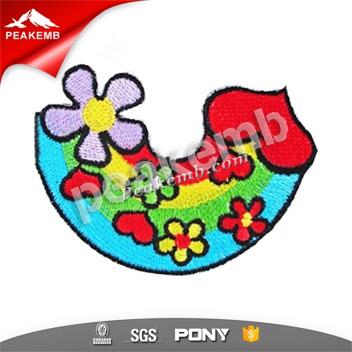 wholesale custom polyester overlock colorful rainbows embroidered badge/patch 3 wholesale custom polyester overlock colorful rainbows embroidered badge/patch