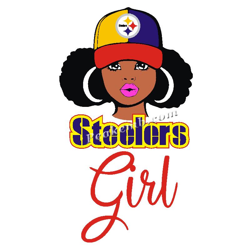wholesale afro girl wear a hat w/ Steelers logo design nfl heat iron on Transfer 8 wholesale afro girl wear a hat w/ Steelers logo design nfl heat iron on Transfer - Image 6