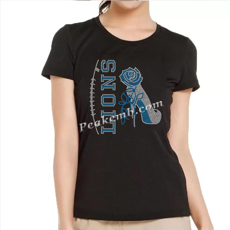 wholesale lions w/ high heel & flower & half ball nfl rhinestone iron on Transfer 4 wholesale lions w/ high heel & flower & half ball nfl rhinestone iron on Transfer - Image 2