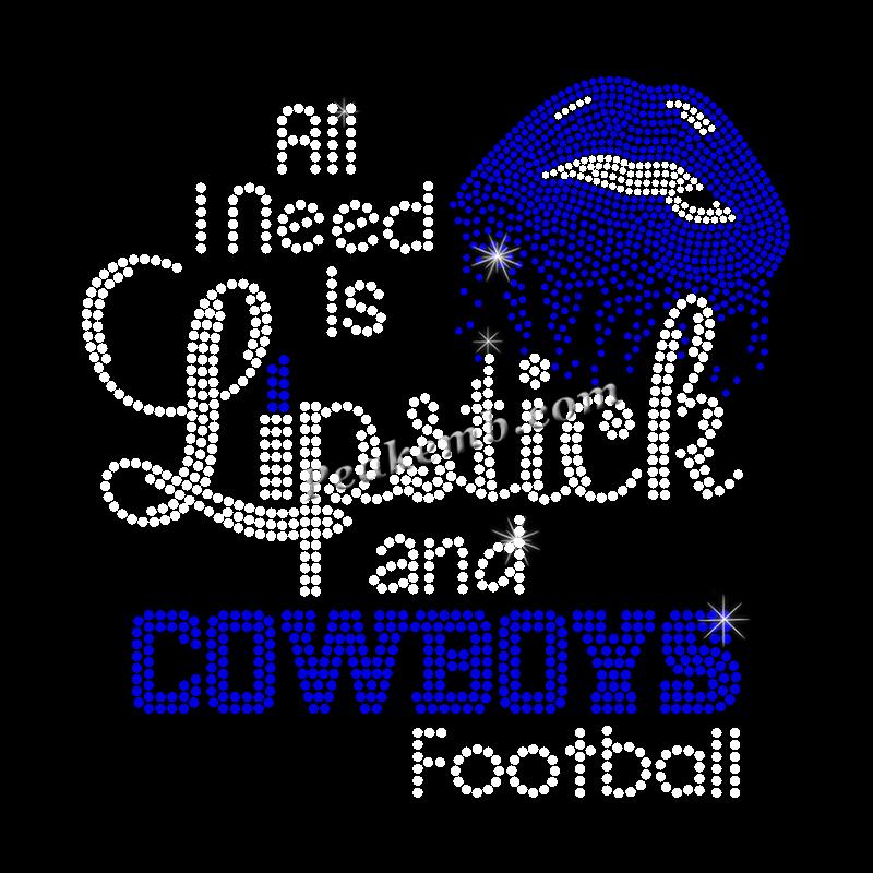 wholesale "All i need.." cowboys w/ lips nfl rhinestone iron on Transfer 8 wholesale "All i need.." cowboys w/ lips nfl rhinestone iron on Transfer - Image 6