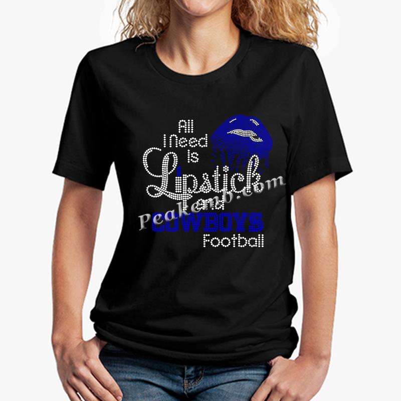 wholesale "All i need.." cowboys w/ lips nfl rhinestone iron on Transfer 3 wholesale "All i need.." cowboys w/ lips nfl rhinestone iron on Transfer