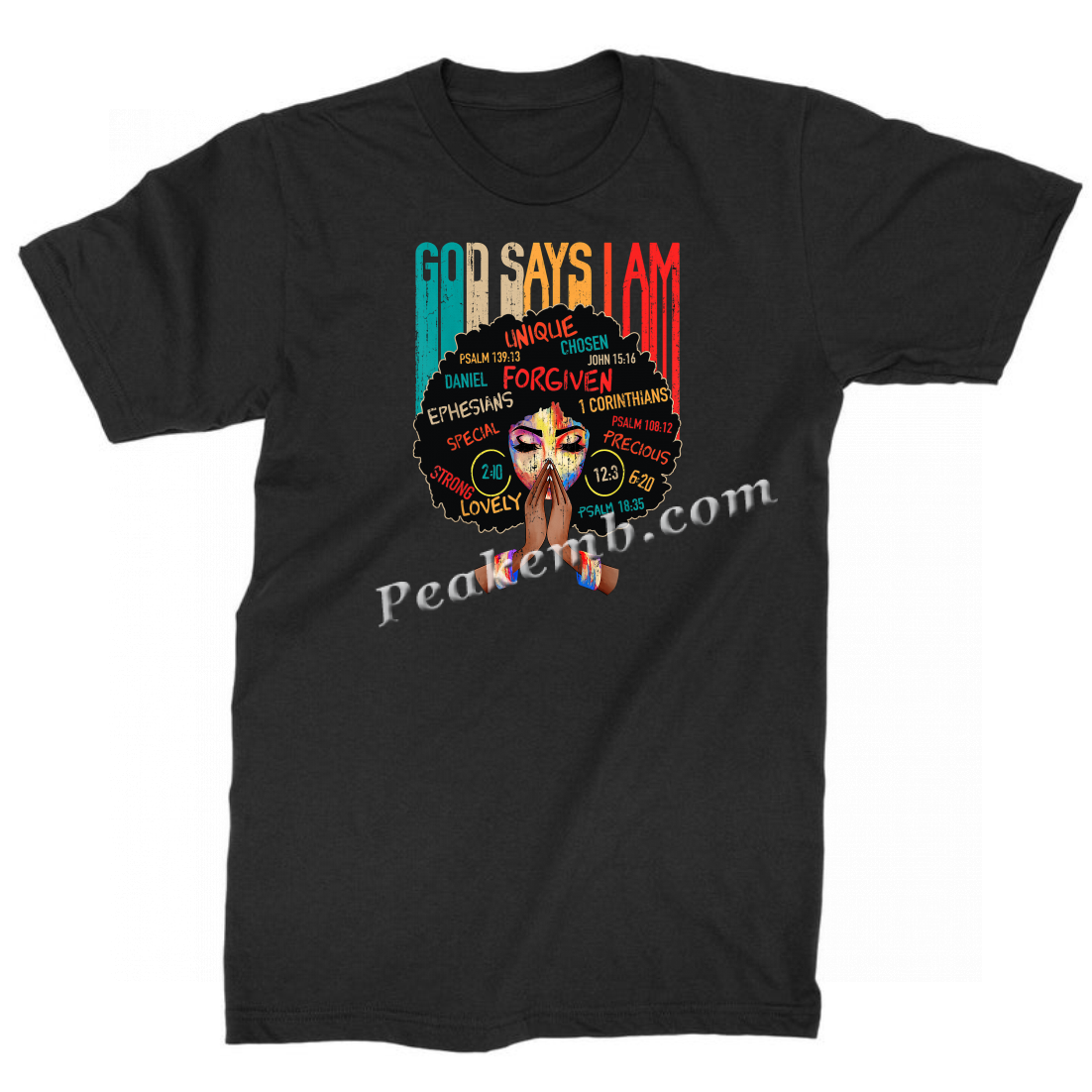 wholesale Custom Printed God Say I AM Afro Girl Printed Vinyl Heat Transfers For Tshirt 4 wholesale Custom Printed God Say I AM Afro Girl Printed Vinyl Heat Transfers For Tshirt - Image 2