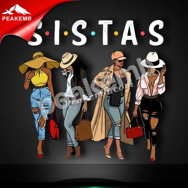 wholesale Ready to Ship Heat Transfer Vinyl Printable Sistas Afro Iron on PU Designs for Tshirt 6 wholesale Ready to Ship Heat Transfer Vinyl Printable Sistas Afro Iron on PU Designs for Tshirt - Image 4