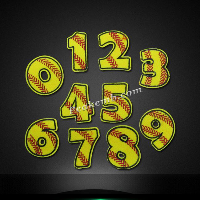 wholesale Custom Softball Numbers embroidery patch for Tshirts 6 wholesale Custom Softball Numbers embroidery patch for Tshirts - Image 4