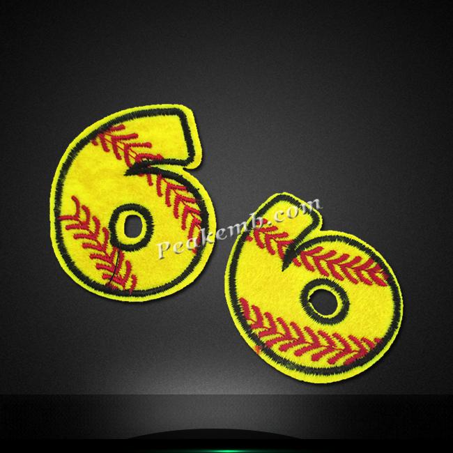 wholesale Custom Softball Numbers embroidery patch for Tshirts 4 wholesale Custom Softball Numbers embroidery patch for Tshirts - Image 2