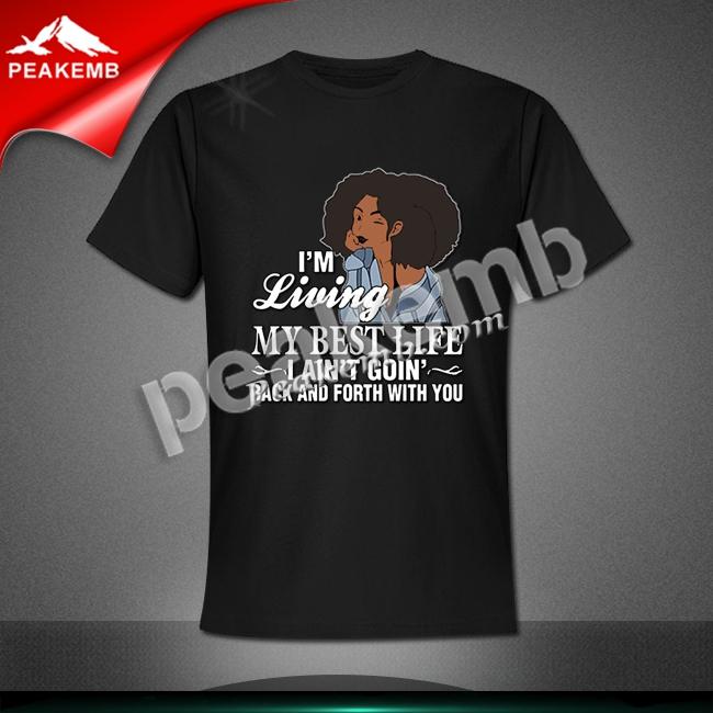 wholesale Custom Heat Printable viny Living my best life T-shirt ...