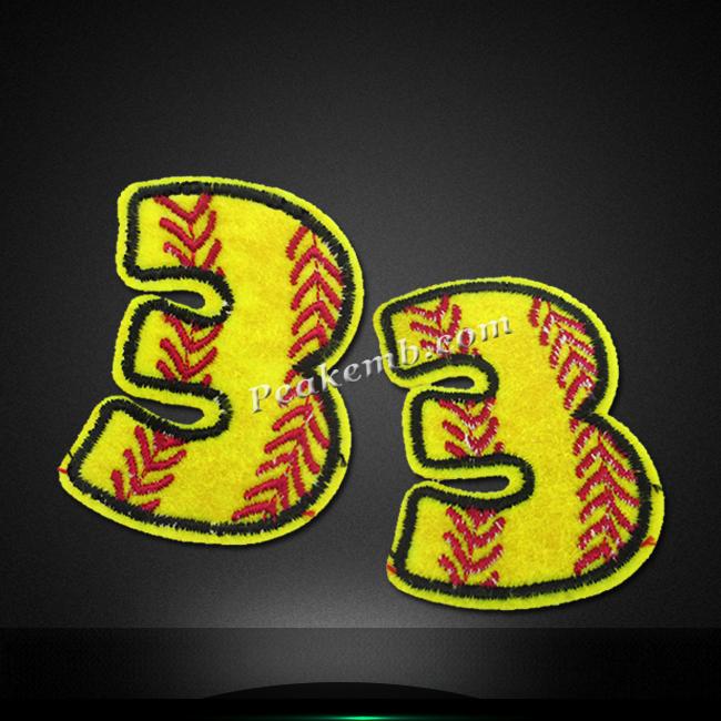 wholesale Custom Softball Numbers embroidery patch for Tshirts 5 wholesale Custom Softball Numbers embroidery patch for Tshirts - Image 3