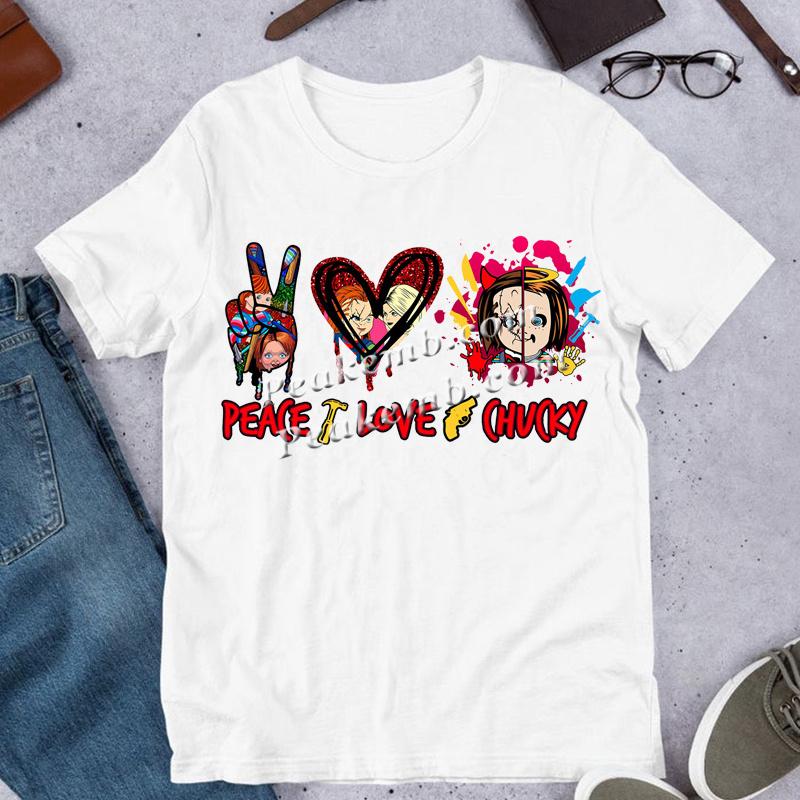 wholesale Custom your own design factory direct printable vinyl peace love chucky horror movie printable heat transfer sticker 3 wholesale Custom your own design factory direct printable vinyl peace love chucky horror movie printable heat transfer sticker