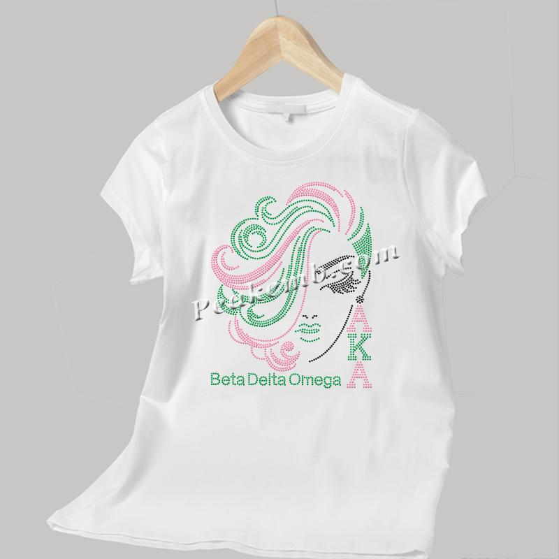 wholesale Afro girl BETA DELTA OMEGA design rhinestone iron on transers for tshirt hat etc. 4 wholesale Afro girl BETA DELTA OMEGA design rhinestone iron on transers for tshirt hat etc. - Image 2
