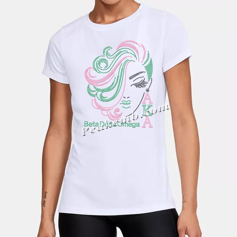 wholesale Afro girl BETA DELTA OMEGA design rhinestone iron on transers for tshirt hat etc. 5 wholesale Afro girl BETA DELTA OMEGA design rhinestone iron on transers for tshirt hat etc. - Image 3