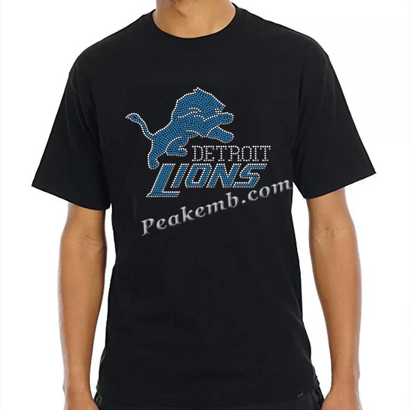 wholesale lion logo w/ DETROIT letters rhinestone iron on transers for tshirt hat etc. 4 wholesale lion logo w/ DETROIT letters rhinestone iron on transers for tshirt hat etc. - Image 2