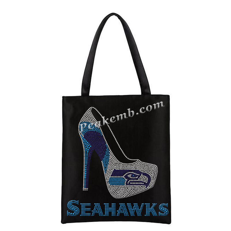 wholesale high heel w/ seahawks rhinestone iron on transers for tshirt hat etc. 4 wholesale high heel w/ seahawks rhinestone iron on transers for tshirt hat etc. - Image 2