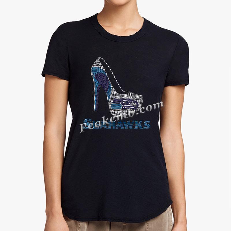 wholesale high heel w/ seahawks rhinestone iron on transers for tshirt hat etc. 5 wholesale high heel w/ seahawks rhinestone iron on transers for tshirt hat etc. - Image 3