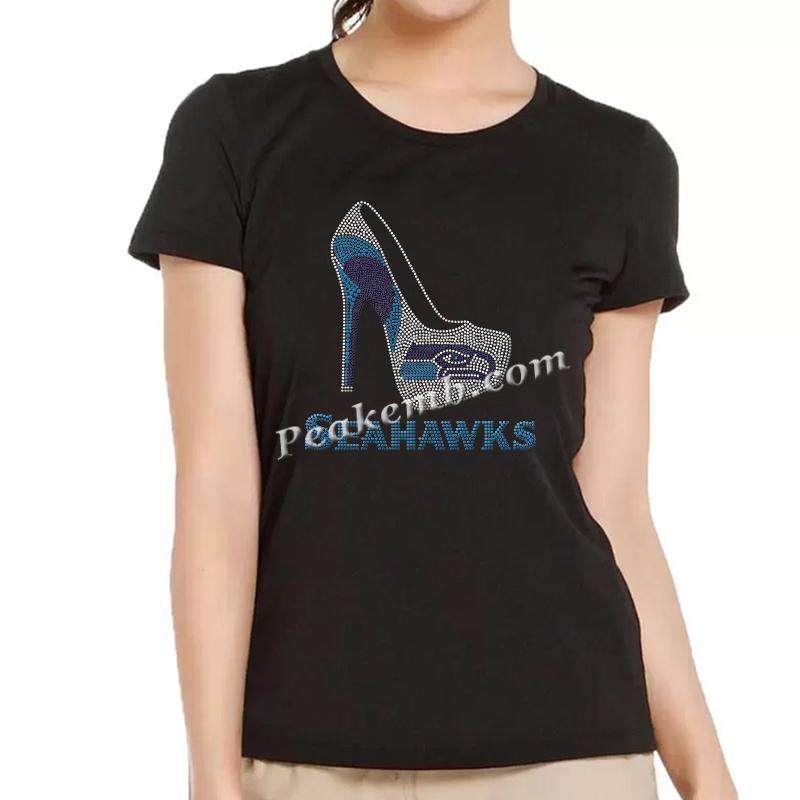 wholesale high heel w/ seahawks rhinestone iron on transers for tshirt hat etc. 6 wholesale high heel w/ seahawks rhinestone iron on transers for tshirt hat etc. - Image 4