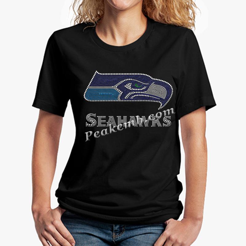 wholesale seahawks logo w/ letters rhinestone iron on transers for tshirt hat etc. 4 wholesale seahawks logo w/ letters rhinestone iron on transers for tshirt hat etc. - Image 2