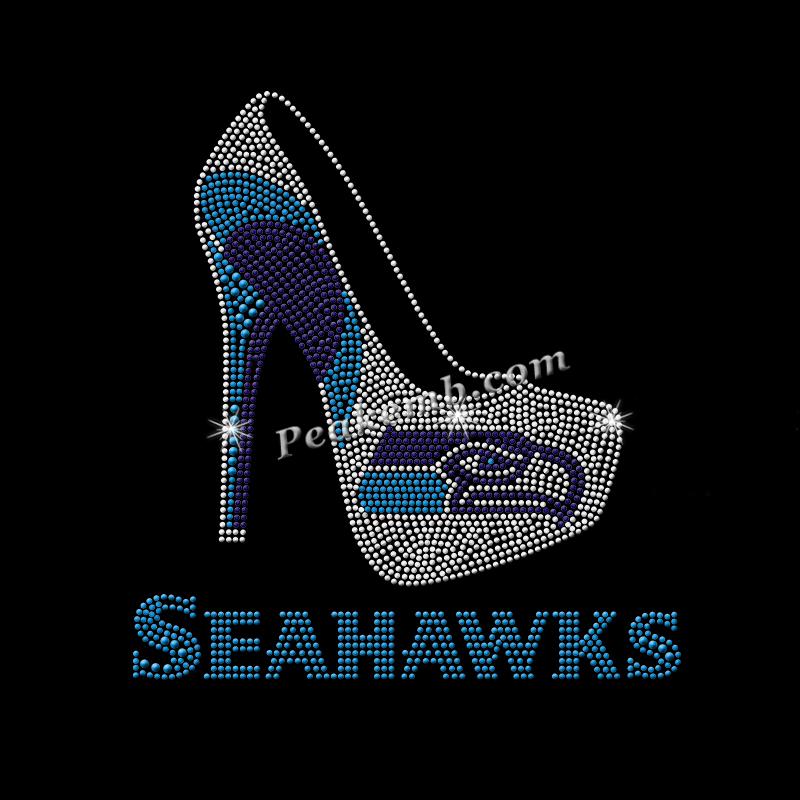 wholesale high heel w/ seahawks rhinestone iron on transers for tshirt hat etc. 8 wholesale high heel w/ seahawks rhinestone iron on transers for tshirt hat etc. - Image 6